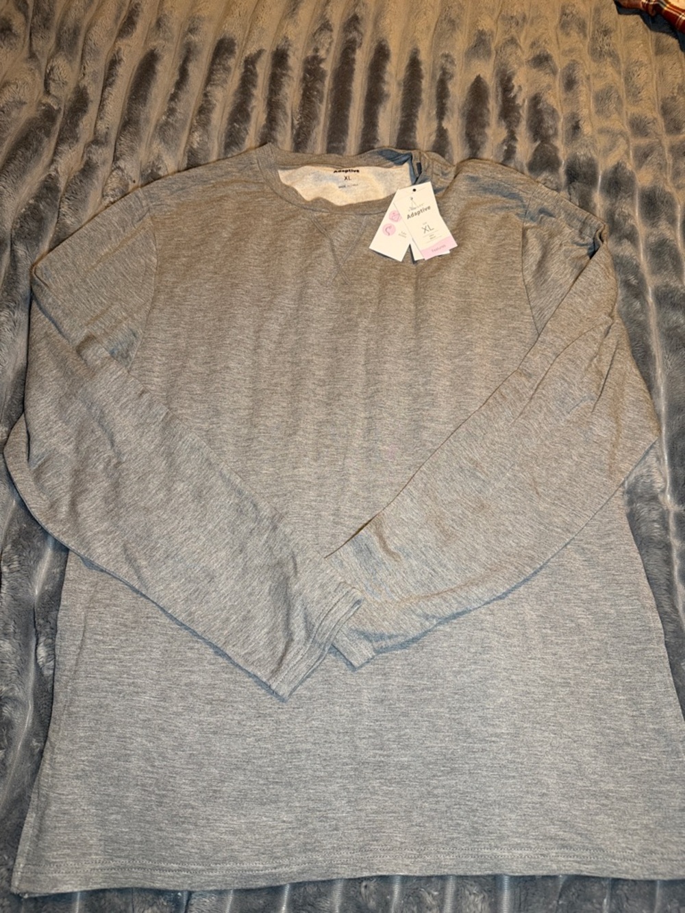 Primark Men's Long Sleeve Medical Crewneck Shirt - Heather Gray